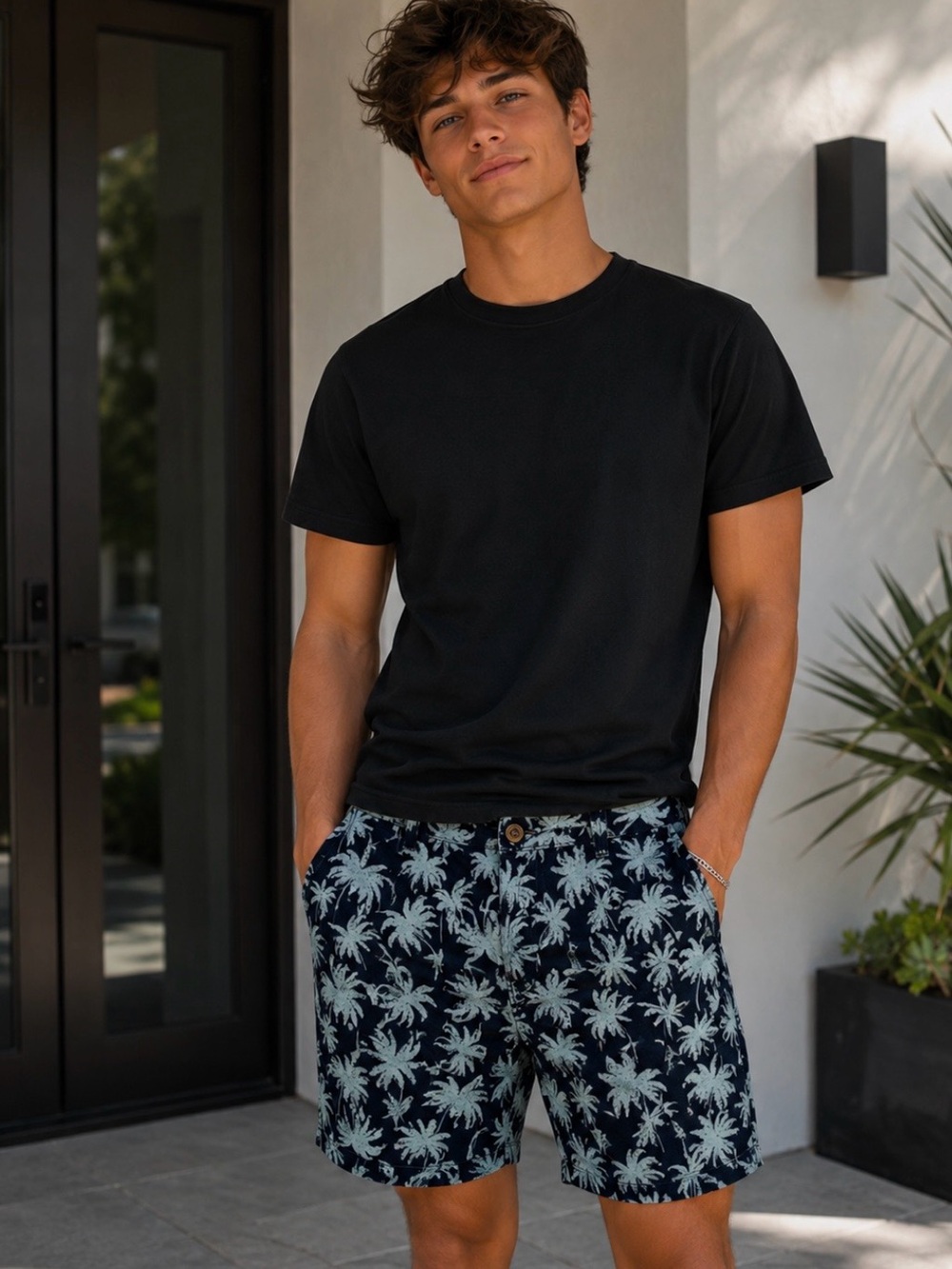 Jachs New York Palm Tree Print Shorts